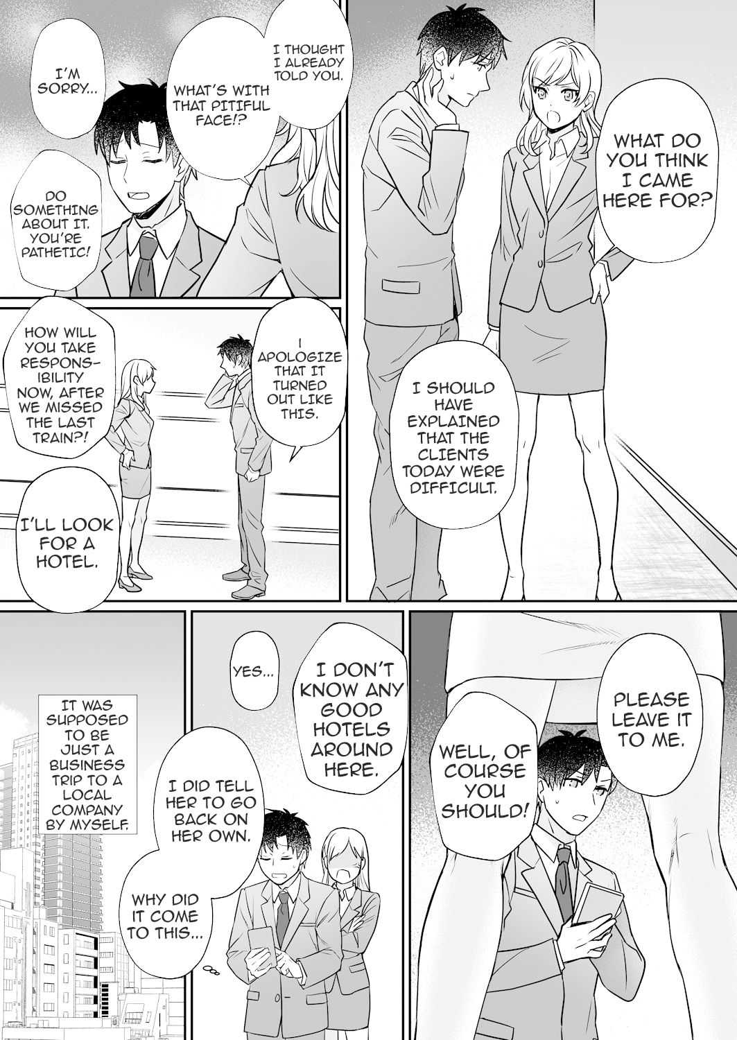 Capsule Hotel ni Tomattara Oni Joushi ga Ore no Shita de Torogao ni Natta 1-2 | Staying at a capsule hotel my demon boss makes a torogao under me Ch. 1-2 page 3 full