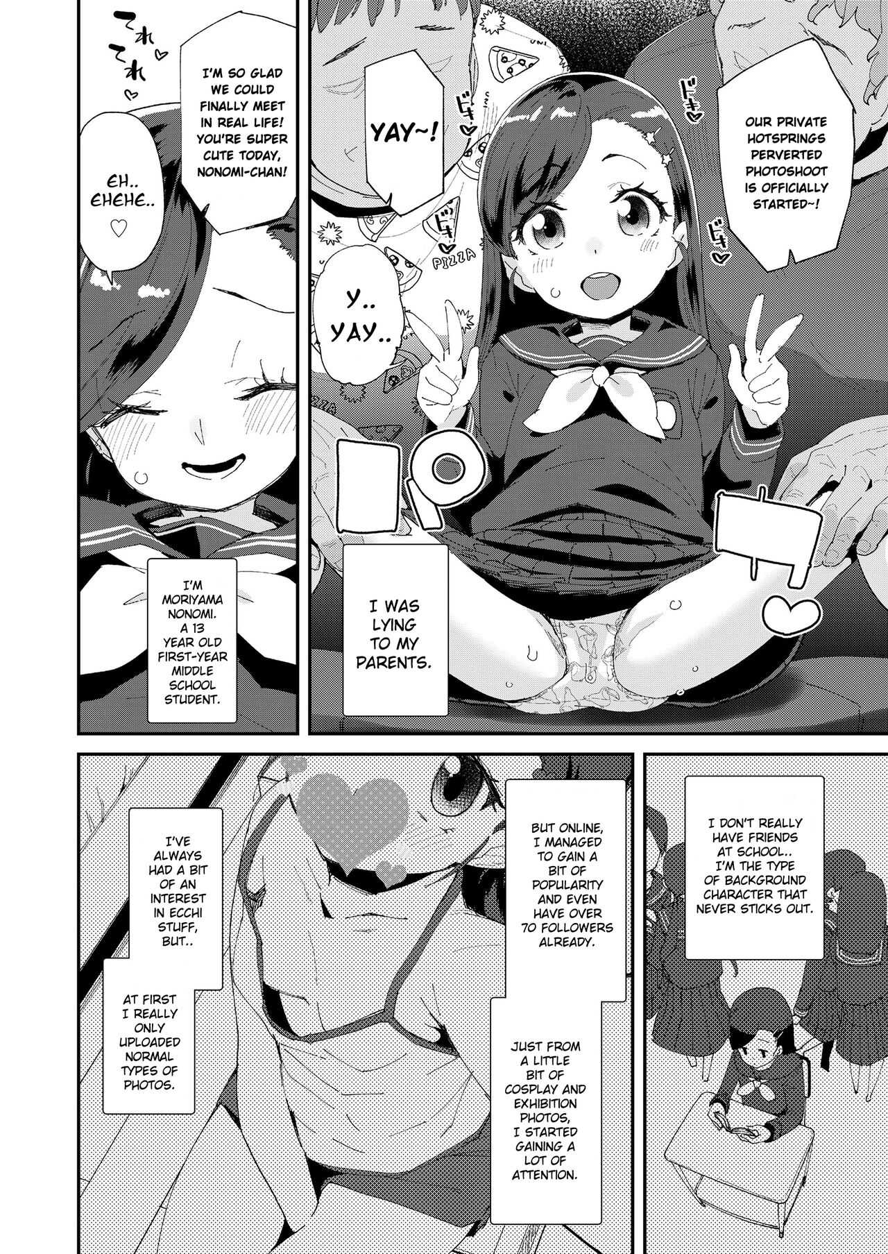 Uraaka Yatteru Nonomi-chan -Koshitsu Onsen Dosukebe Gasshuku- | Nonomi-chan's Secret Account -Perverted Trip to a Private Hotspring- page 2 full