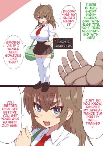 Debuff Nouryoku Oji-san ga Kyonyuu Karate JK o Jakutaika Sase Kyousei Papakatsu Shite Morau | Old Man With a Debuff Ability Weakens a Big Breasted Karate Highschool Girl And Becomes Her Sugar Daddy cover