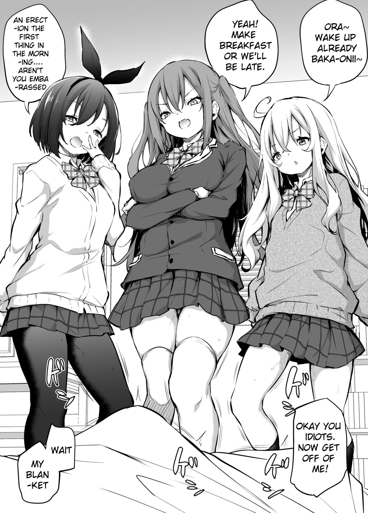 Namaiki Sanshimai ni Okosareru Asa page 1 full