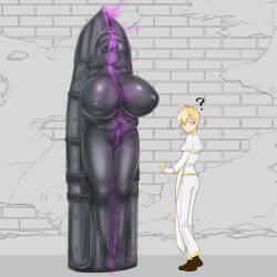 A story about a young priest being TSed by an Iron Maiden-style creature