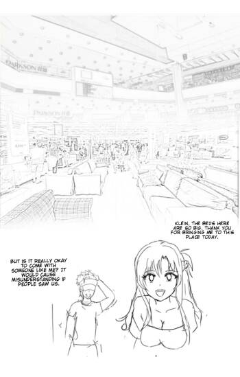 Asuna and Klein buying new bed. cover