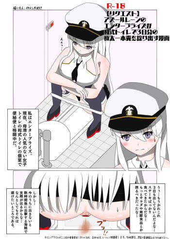 A manga in which Enterprise relieves 3 days' worth of poop in a Japanese-style toilet cover