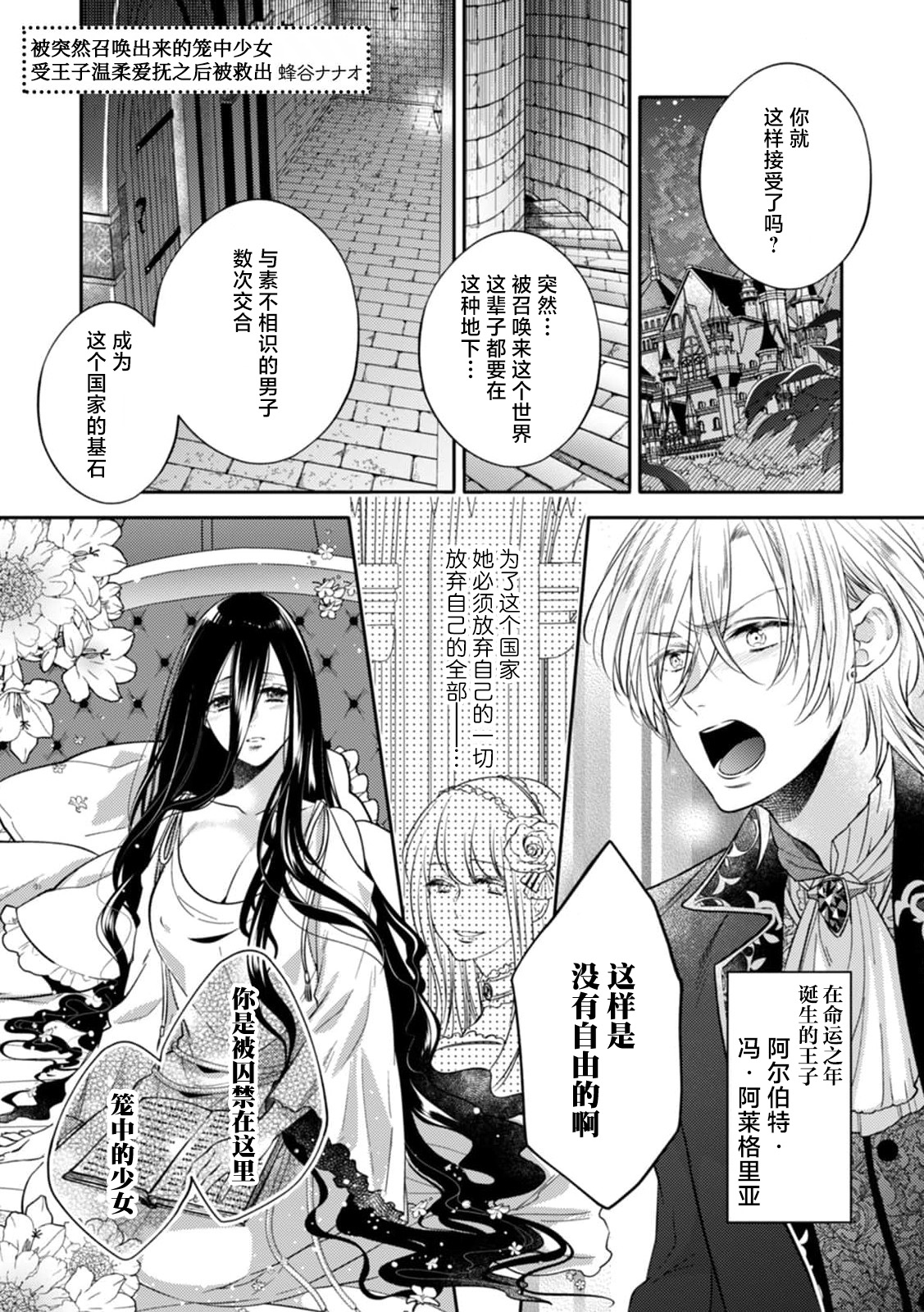 totsuzen shokan sa reta torikago no otome wa unmei no oji ni yasashī aibu de dokasa reru | 被突然召唤出来的笼中少女受王子温柔爱抚之后被救出 page 2 full