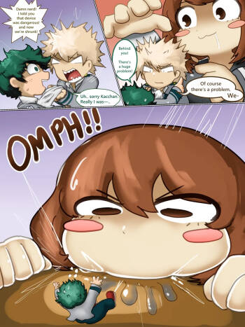 Ochako swallows Bakugo cover