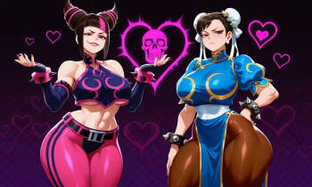 Street Fighter - Juri Han & Chun Li daidoujipv ai generated cover