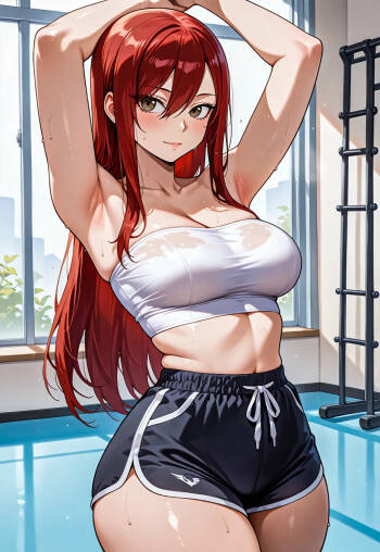 Erza gym session x BBC messingwithai ai generated cover