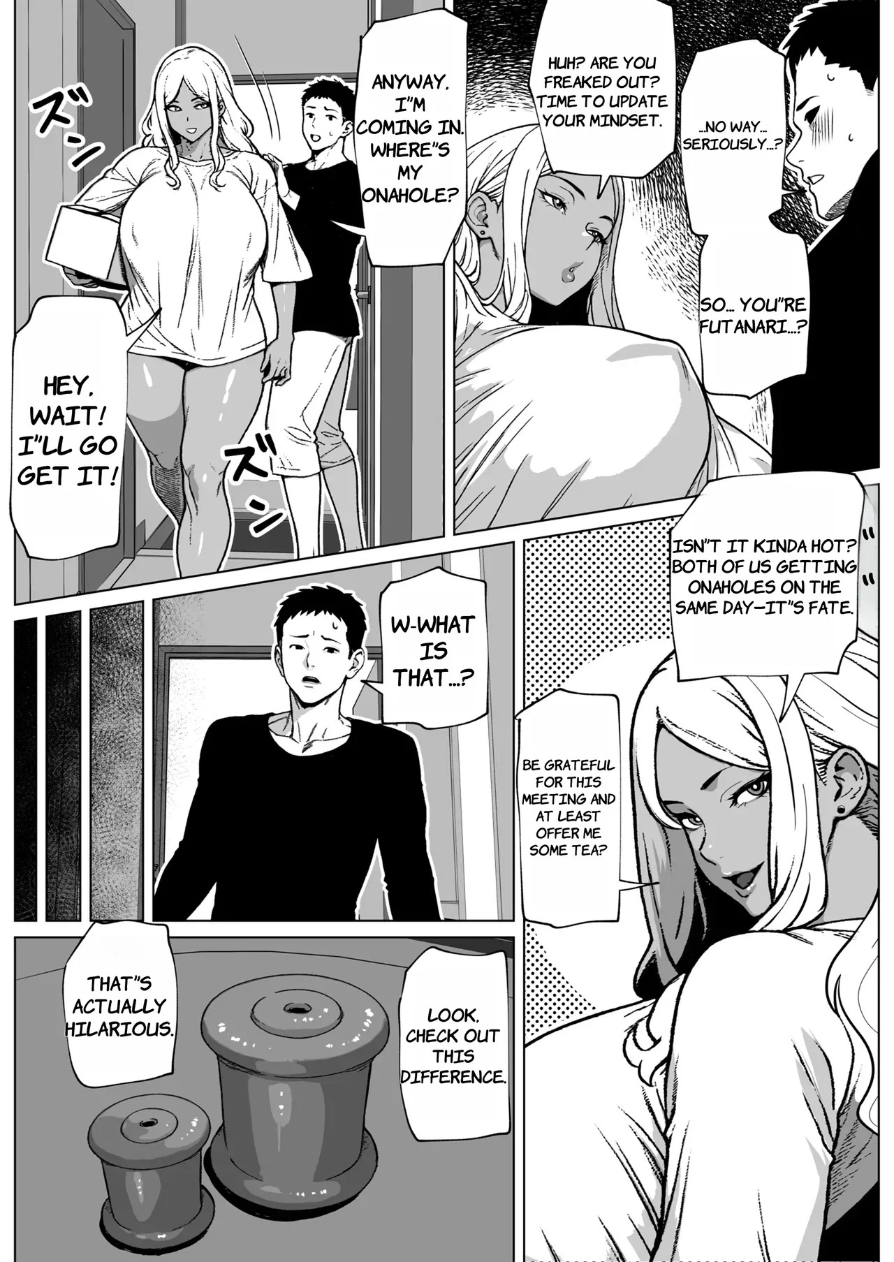 Otonari-san wa Futanari Kuro Gal - English page 5 full