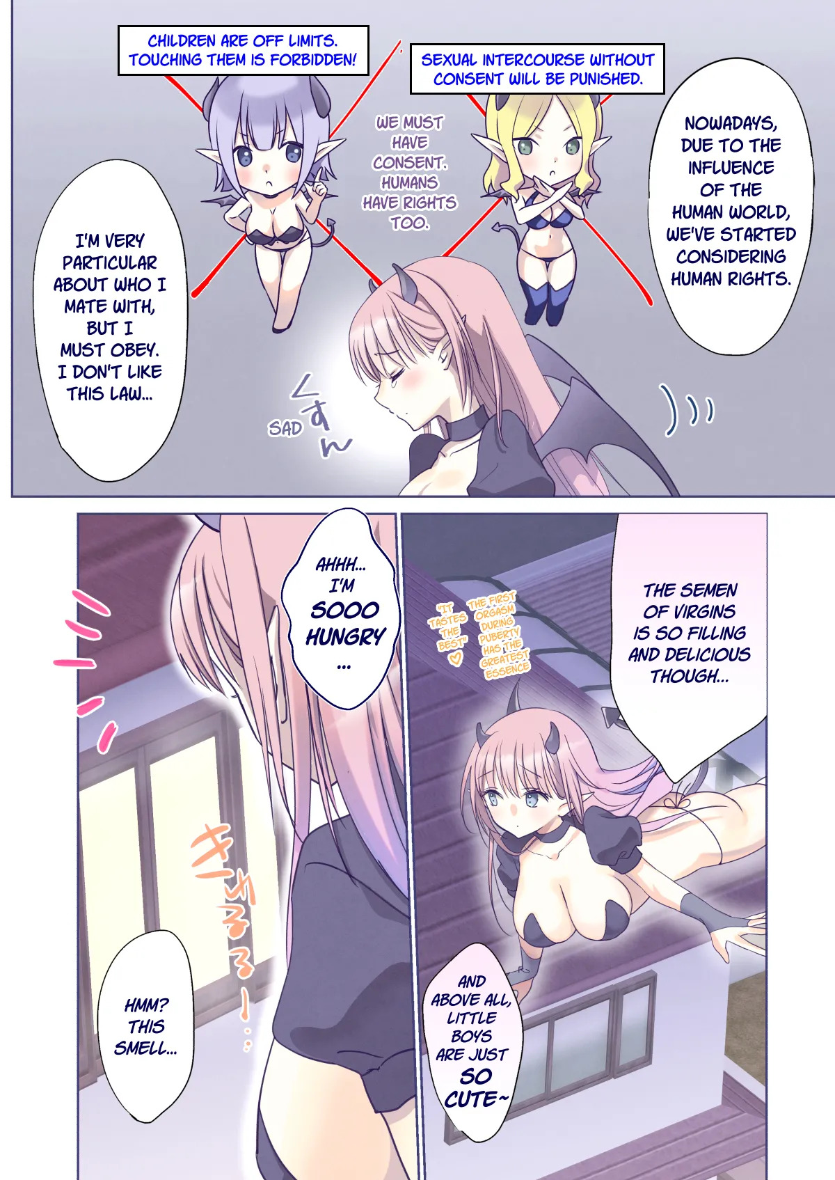 First-Sperm-Loving Succubus' Dinner of Cowgirl & Creampie Sex page 5 full