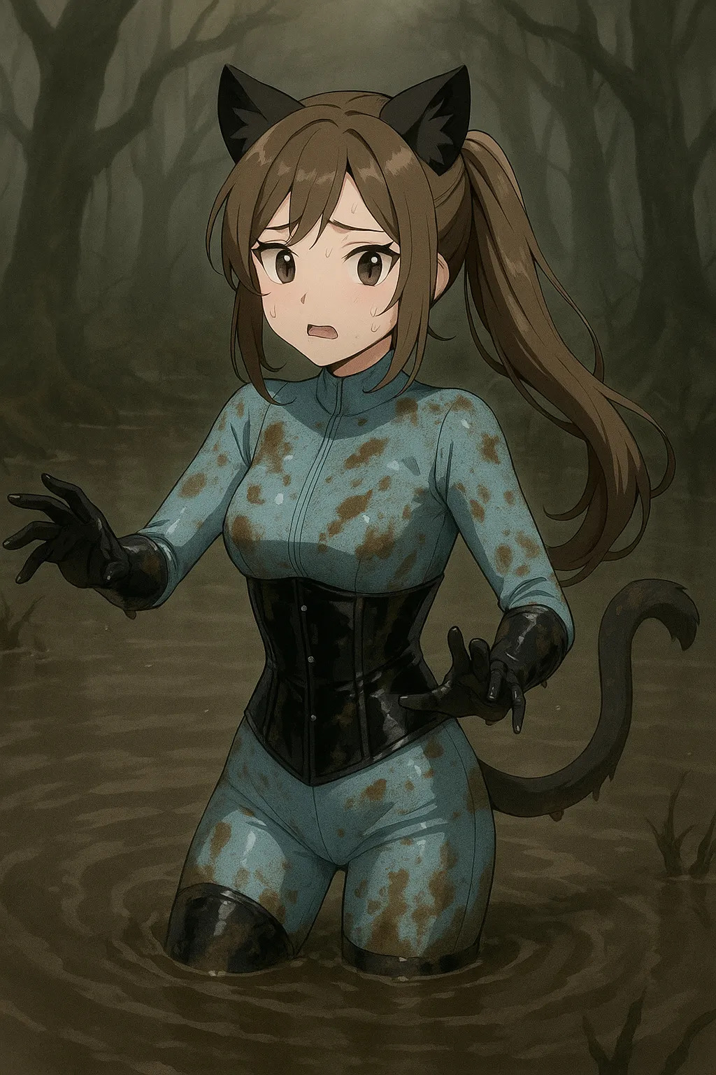 Girl in catsuit and thigh high boots page 10 full
