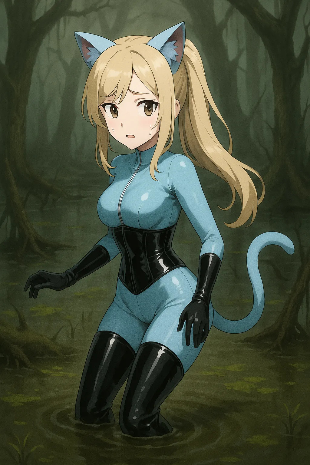 Girl in catsuit and thigh high boots page 7 full