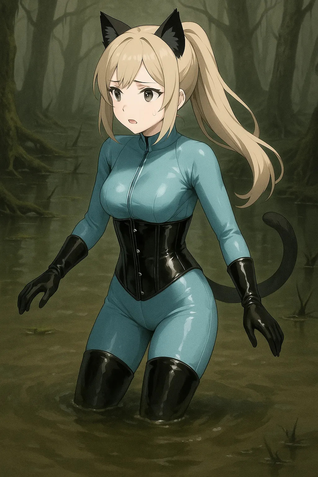 Girl in catsuit and thigh high boots page 8 full