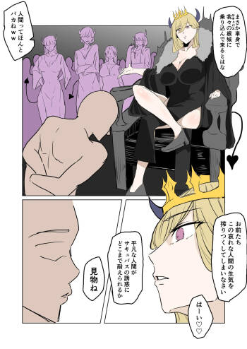 A succubus queen is defeated by an ordinary human. cover