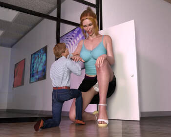 Giantess in the office concept cover