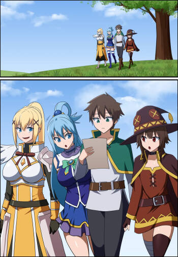 KONOSUBA - Kazuma Satou / Aqua / Megumin / Darkness cover