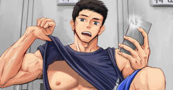 在更衣室和后辈…