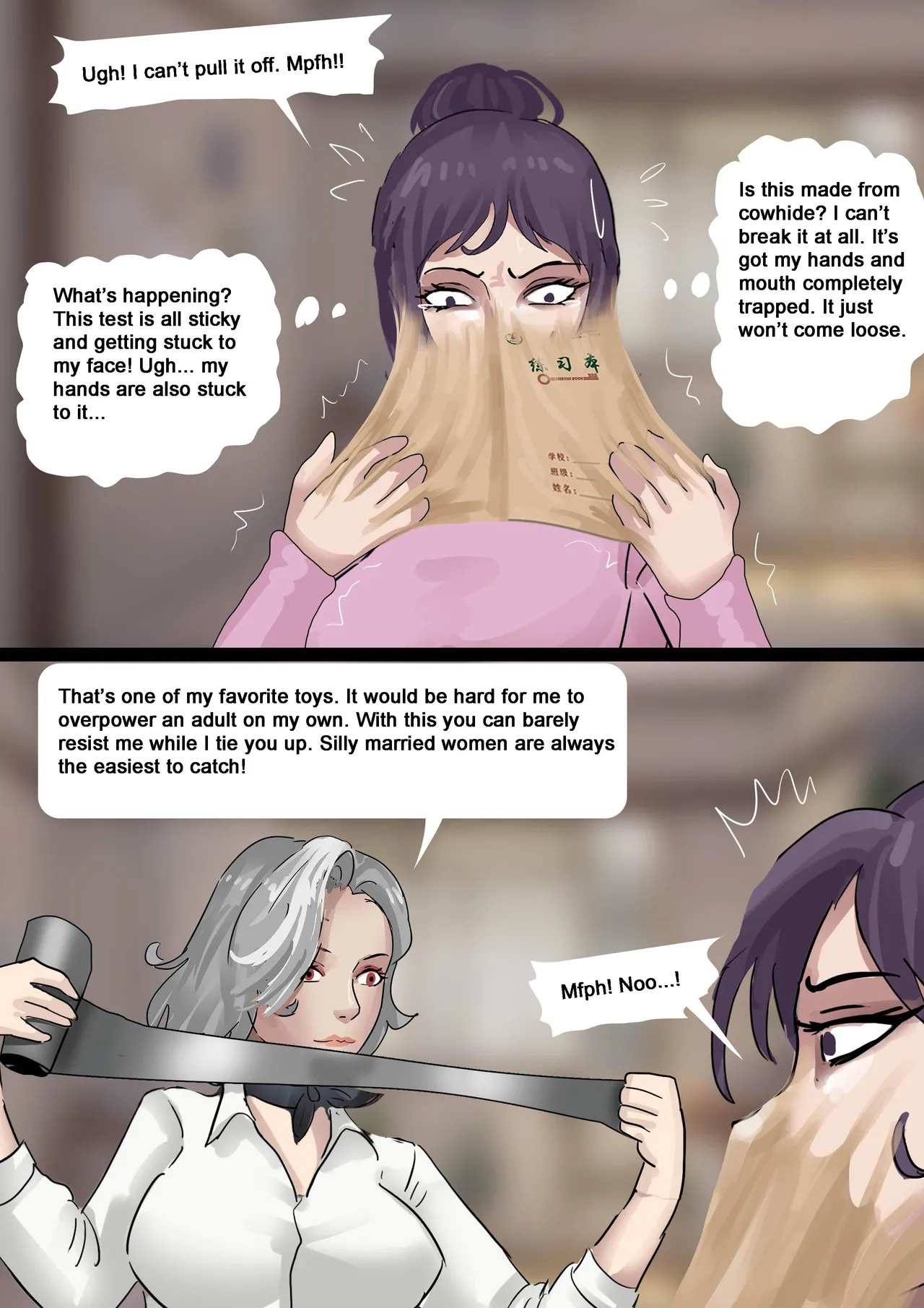 Strange Tutor - A Beautiful Mother and Daughter Tricked and Bound page 10 full
