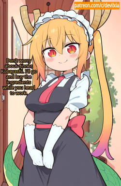 【Comic】 Tohru and the Dinner [AI Generated]