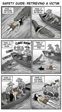 Safety Poster 4: Crocodile Victim Recovery (AI Generated)