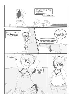 Aardwolf-chan Encounters an Underwater Tentacle Cerulean in a Secluded Cove+