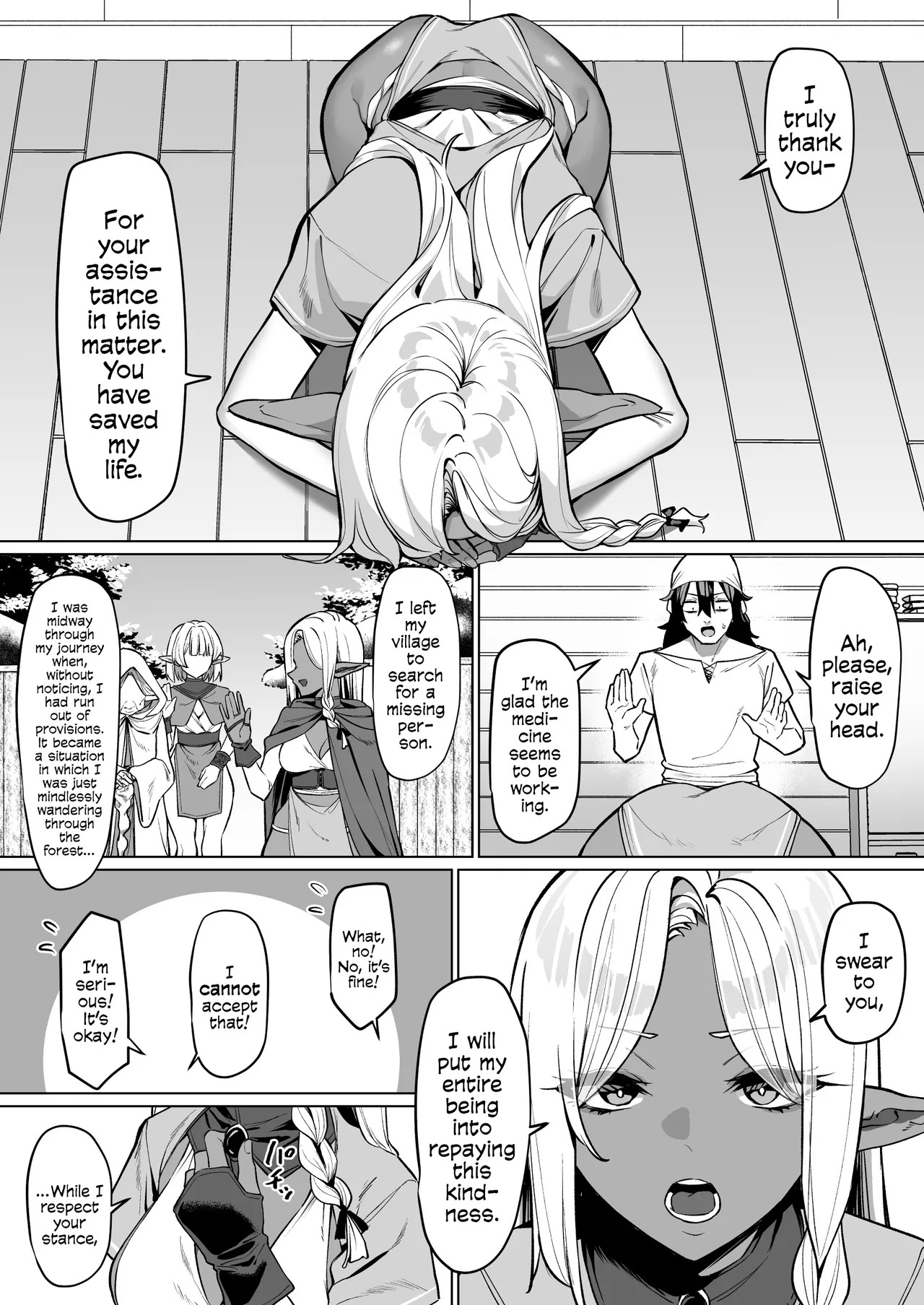 A Dark Elf Returned The Favour After I Saved Her | Kasshoku Elf o Tasuketara Ongaeshi Sareta Hanashi page 3 full
