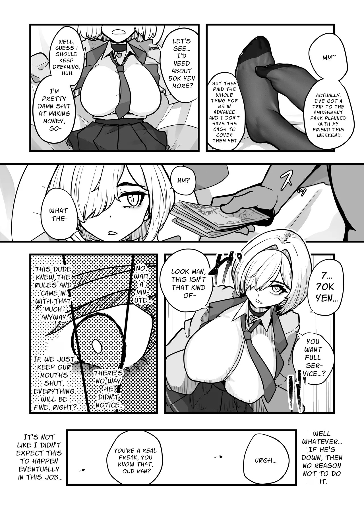 Aiso no Warui Haken Rifure Joshi ga Jitsu wa Nagachichi JK deshita | The Unsocialable Girl working at the Outcall Reflexology Salon is actually a JK with Huge Breasts page 8 full
