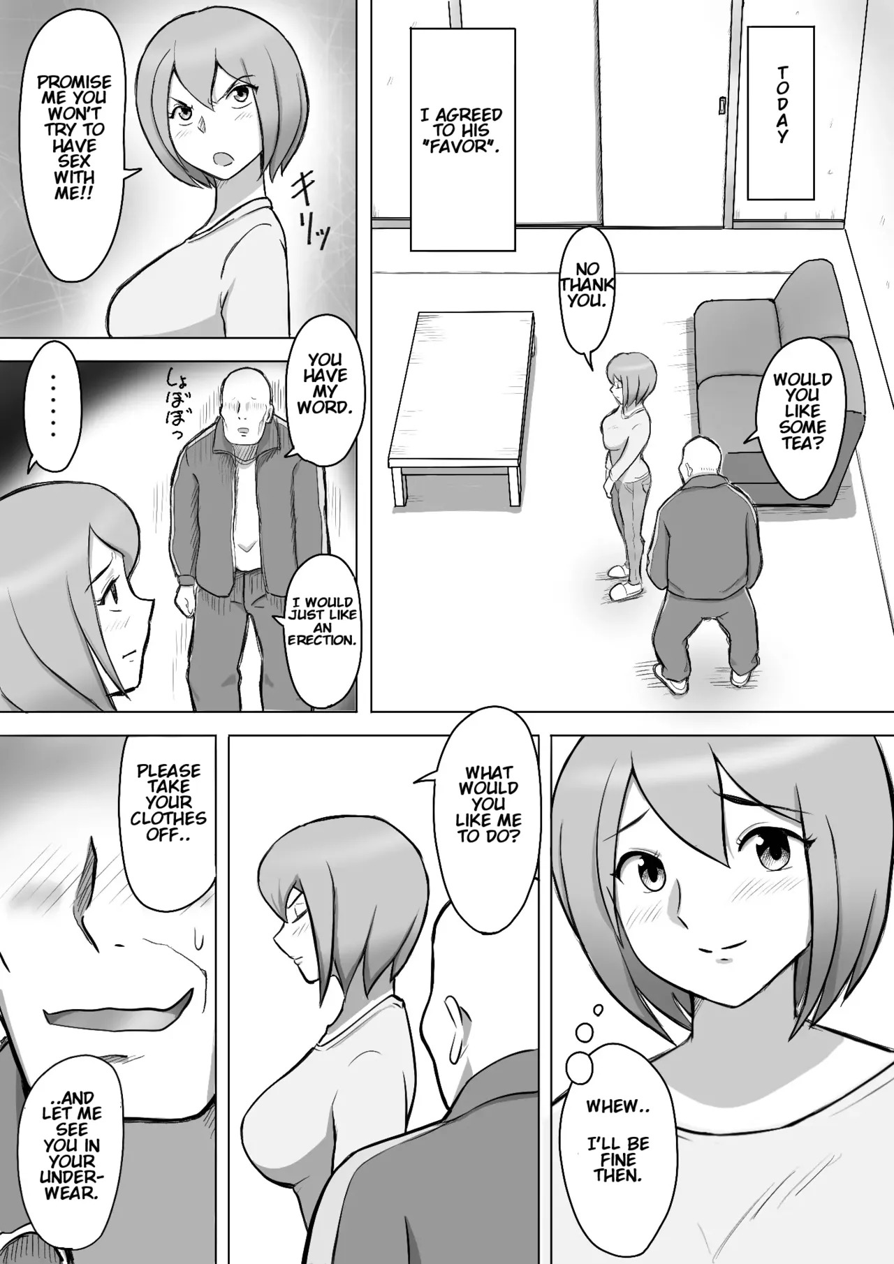 Maki wa Yasashii Otto no Tame ni Mayu wa Dekachin Otto no Tame ni Toukousha Gonda Goukichi | Maki married to a gentle husband is corrupted by her neighbor Gonda Gokichi page 9 full