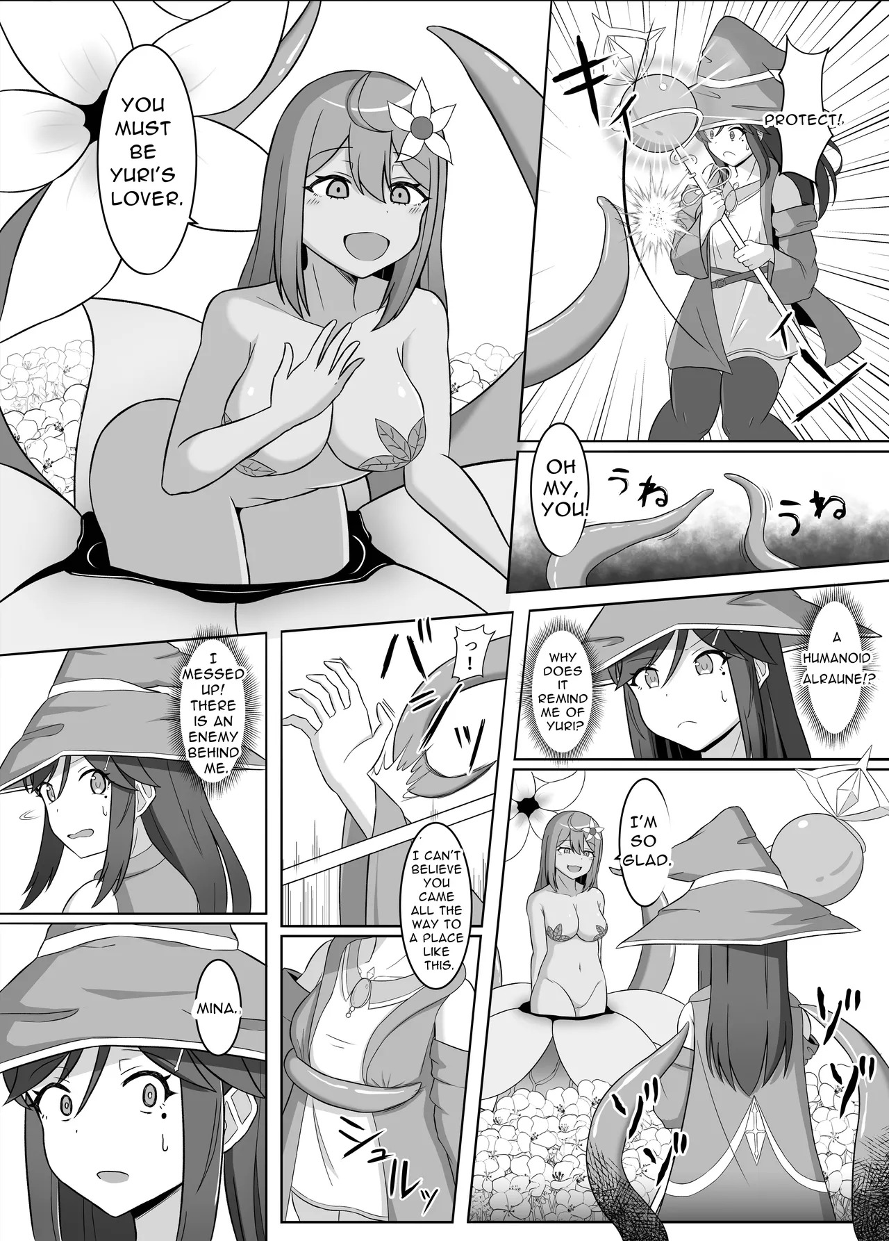 Kuro ni Somaru Yuri 2 ~Alraune Ochi Shita Osananajimi ni Karada o Mushibamarete Iku Hanashi~ | Yuri Dyed in Black 2 ~The Story of a Childhood Friend Who Fell to an Alraune and Is Now Being Consumed by Her~  Dere Translat page 6 full