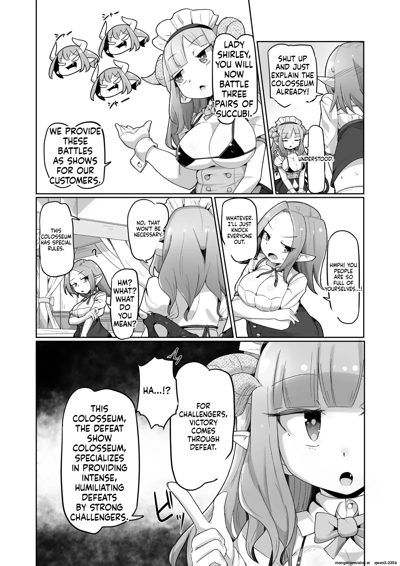 Haiboku Show Colosseum 1 Kaisenme Tsuyo Tsuyo Majutsushi-chan VS Shintai Kaihatsu ga Tokuina Shou Akuma Succubus-chan page 8 full