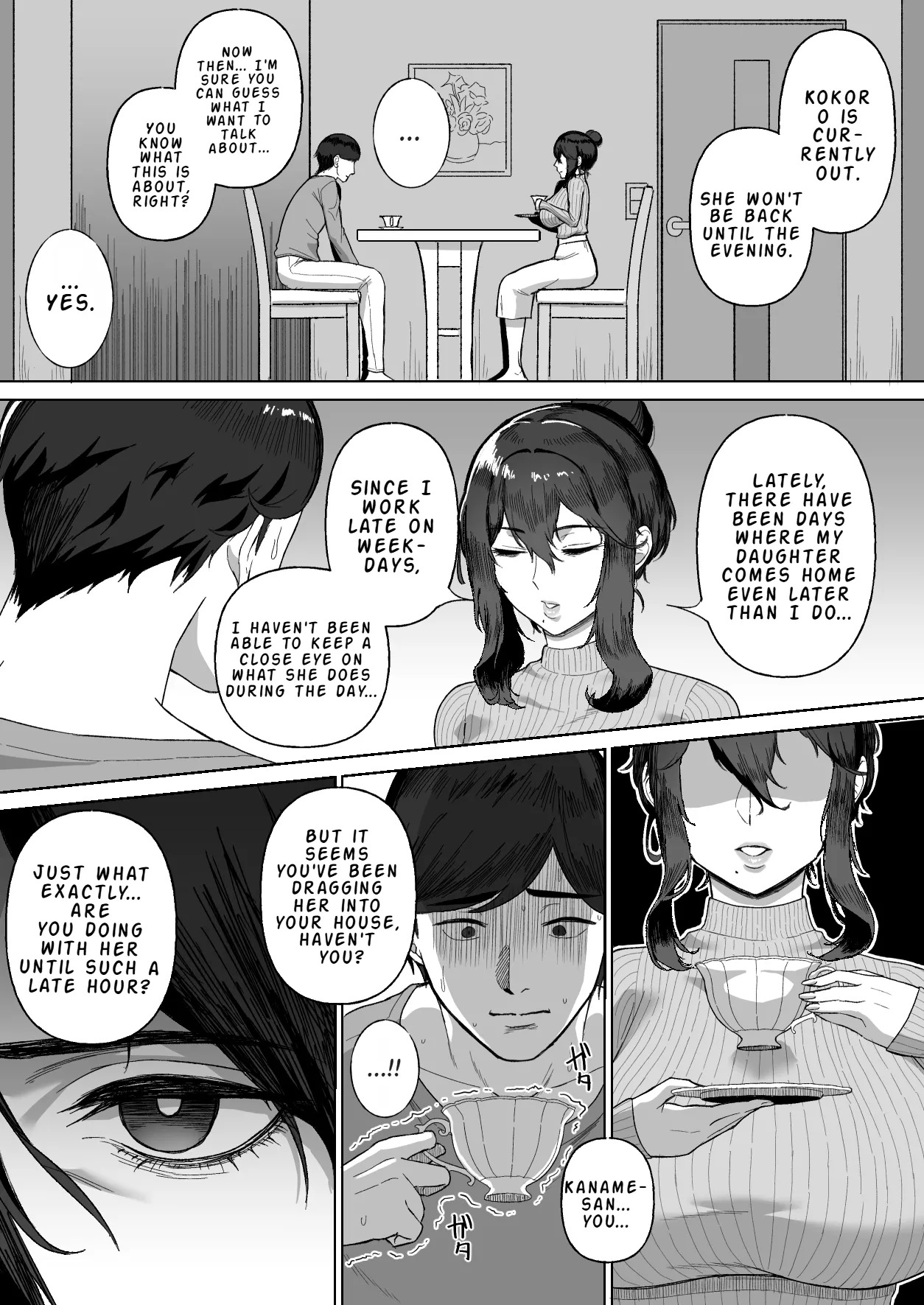 Otonari no Downer Oyako ni Shiboritorareru Hanashi | The Story of Being Squeezed Dry by the Lethargic Mother and Daughter Next Door page 7 full