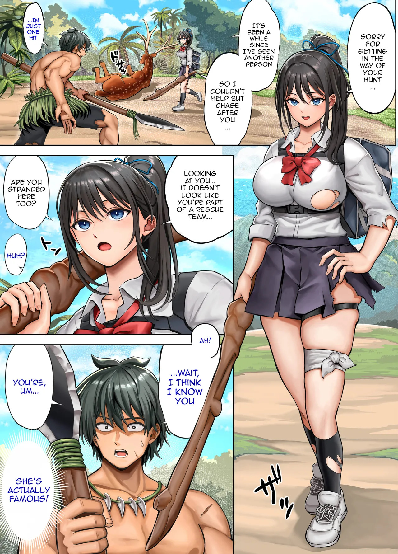 Mujintou Sounan Harem 2 Ch.1-2 | Deserted Island Castaway Harem 2 Ch.1 page 8 full