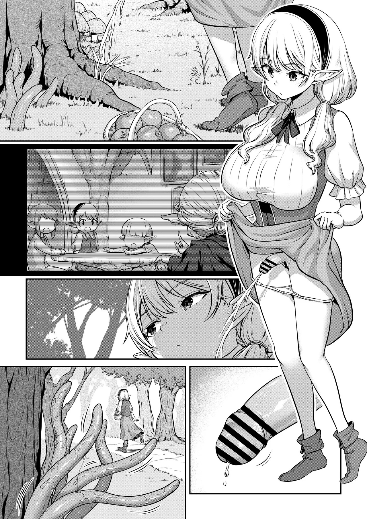 Futanari Elf-chan, Mori no Shokushu ni Okorareru page 5 full