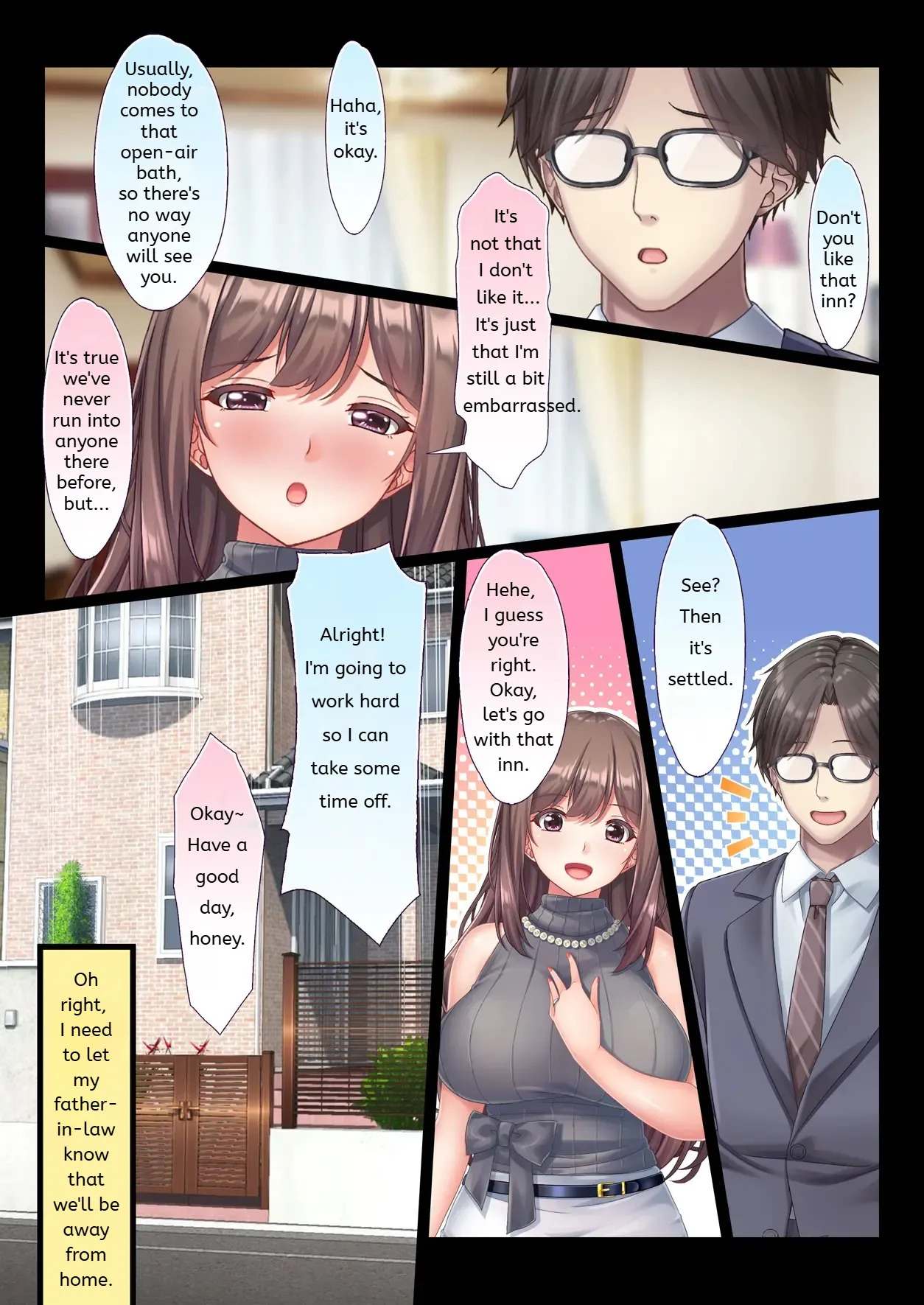 Konyoku Gifu Onsen Otto no Yoko de Gifu Chinpo o Kuwaekomu Tsuma no Manko Ikasaremakuri de Nakadashi Sarete Haramasareru  MTL page 5 full