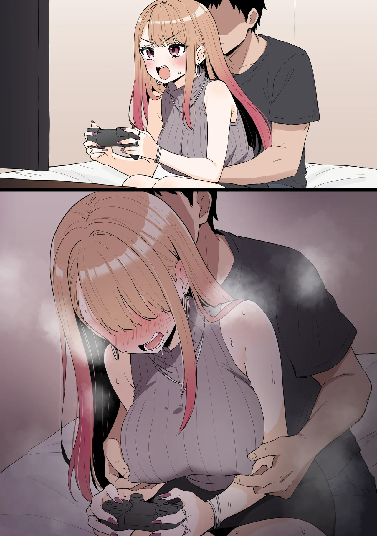 ゲームに夢中になってるギャルを乳首責め page 5 full