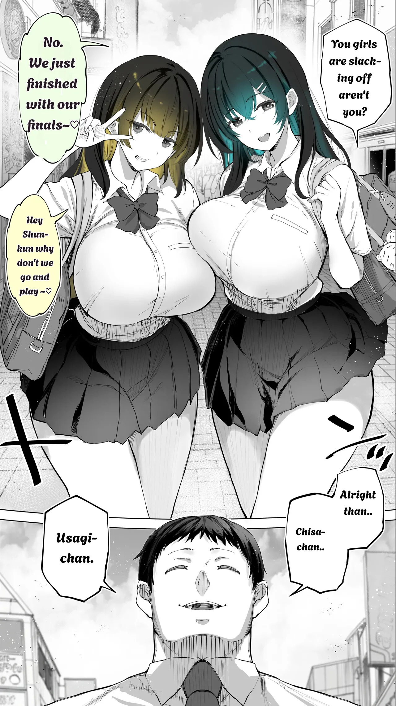 Jimoto no Hame Tomo. ''Kinjo no Niransei Futago C, U'' Mumou-ban｜My Hometown Fuck buddy. 