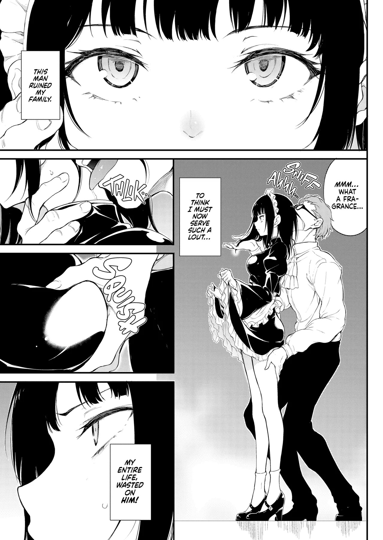 Maid Kyouiku. -Botsuraku Kizoku Rurikawa Tsubaki- | Maid Education: Fallen Aristocrat Rurikawa Tusbaki page 8 full