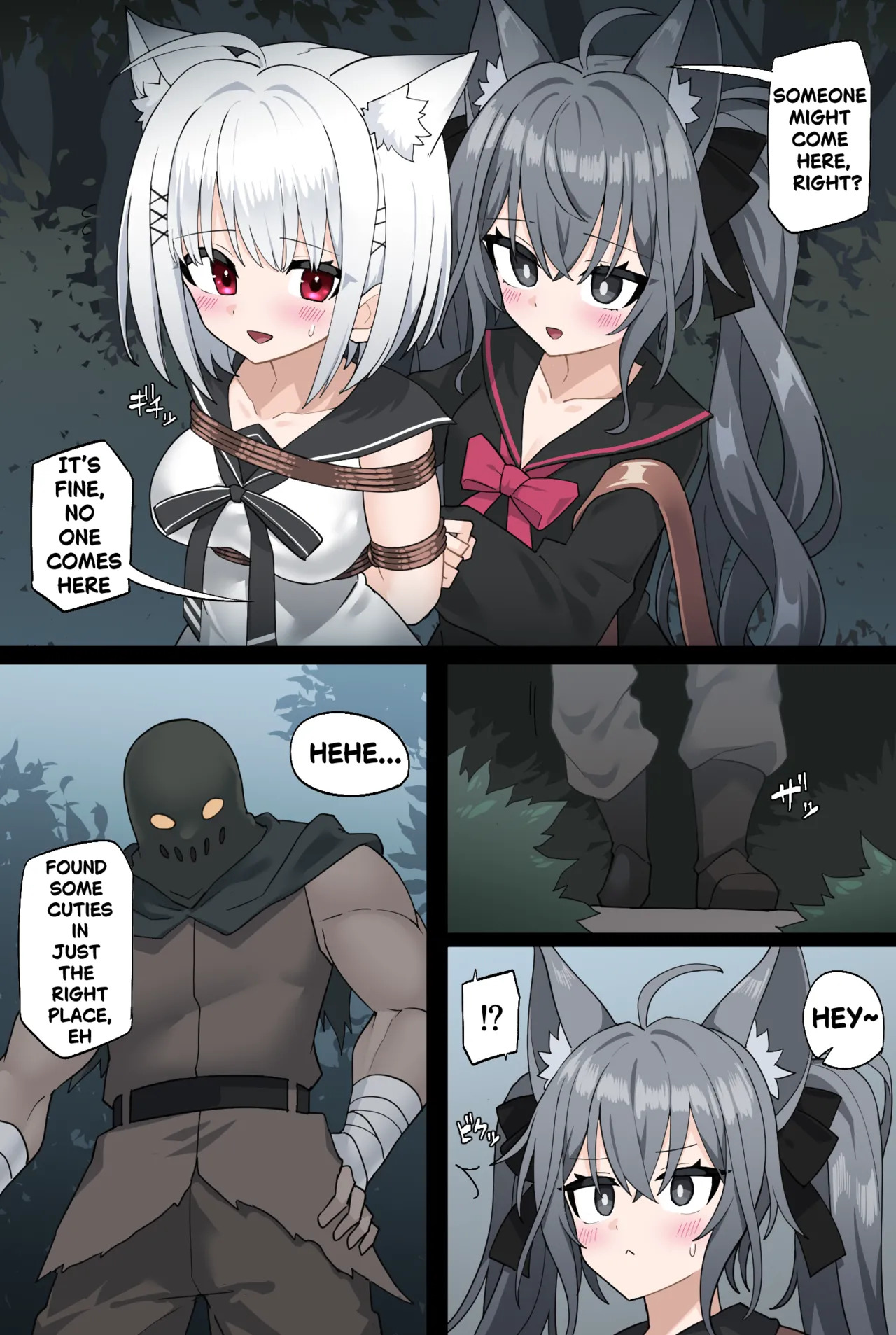 Manuka and Karin get kidnapped in the forest ENG+JP page 1 full