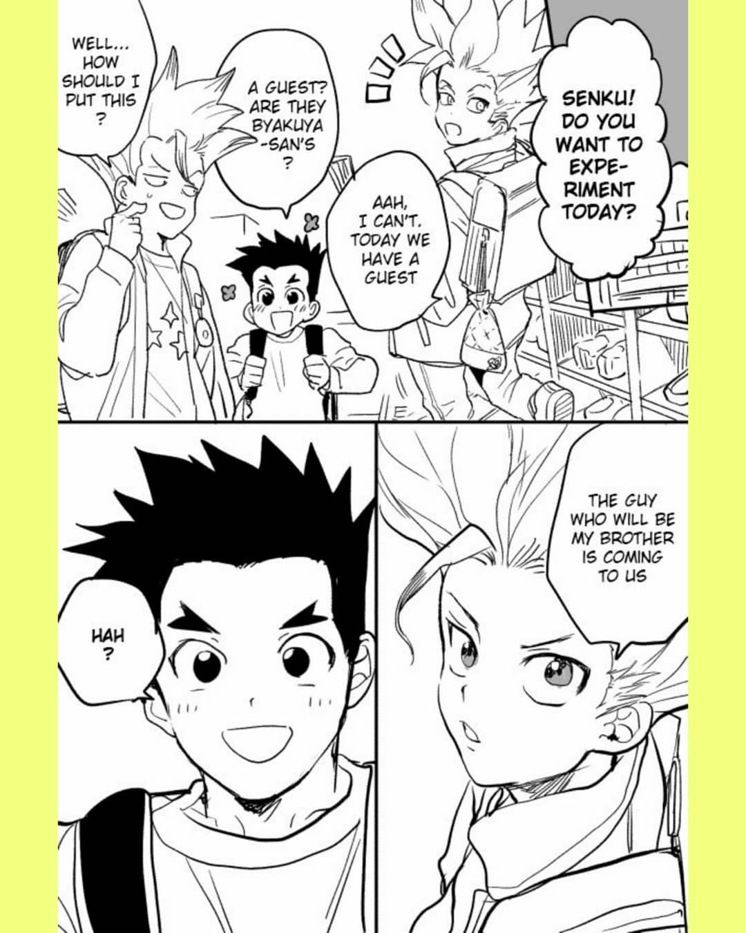 Tsukasa and Senku Become Unrelated Brothers in a Modern AU page 1 full