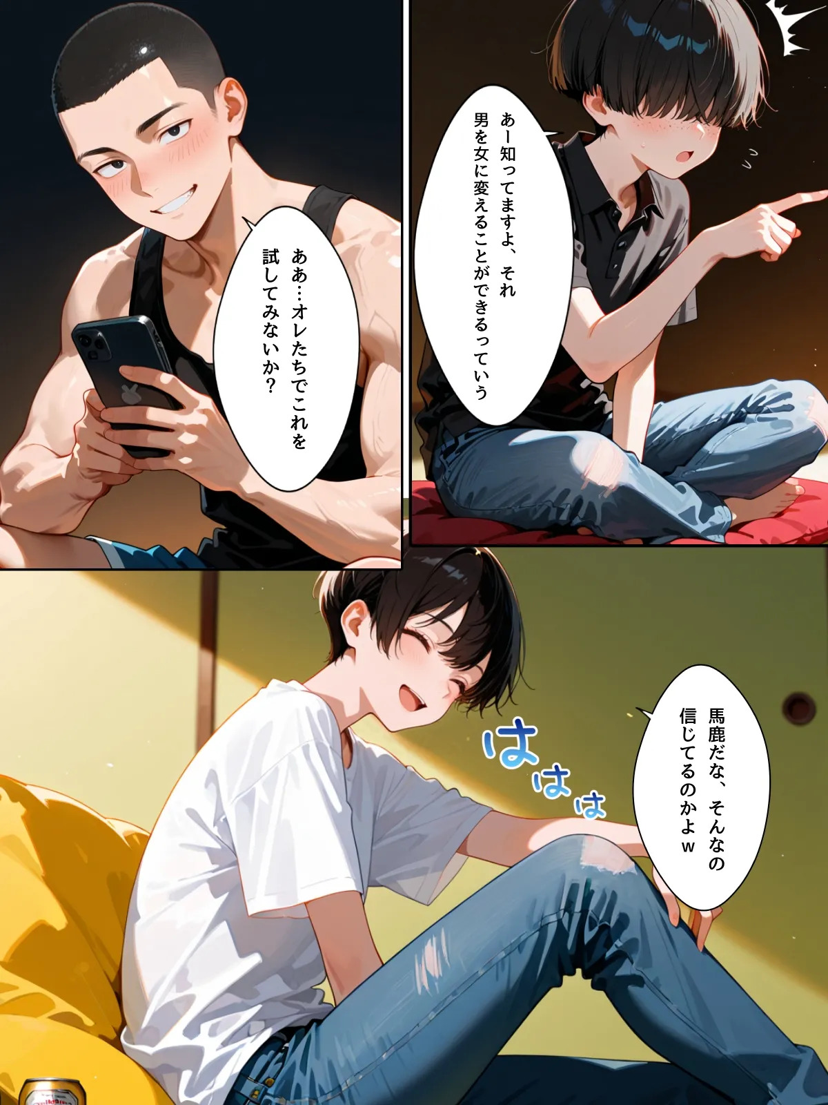 女日照りのオレたちは交代で女体化アプリを使う page 4 full