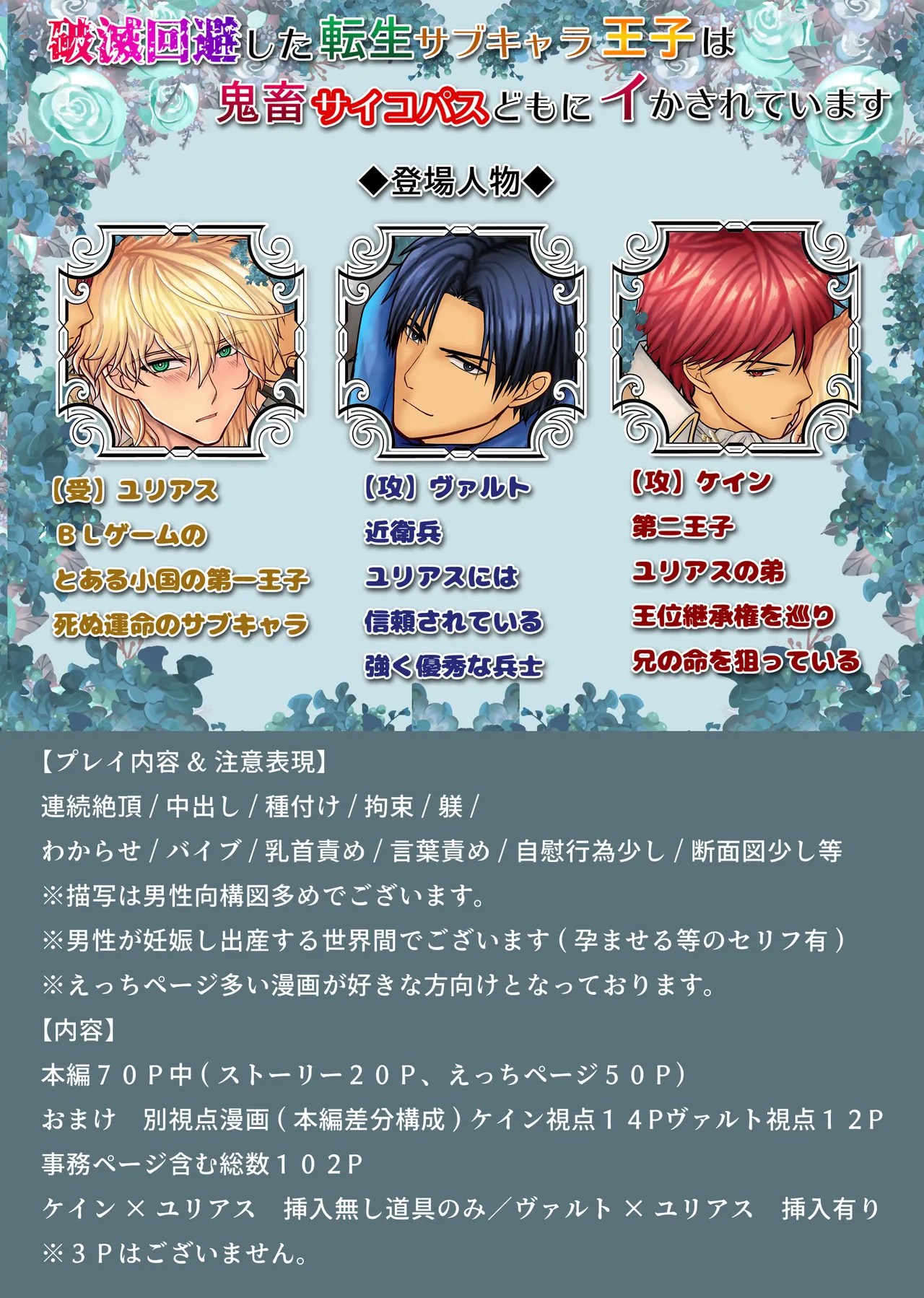 破滅回避した転生サブキャラ王子は鬼畜サイコパスどもにイかされています page 2 full