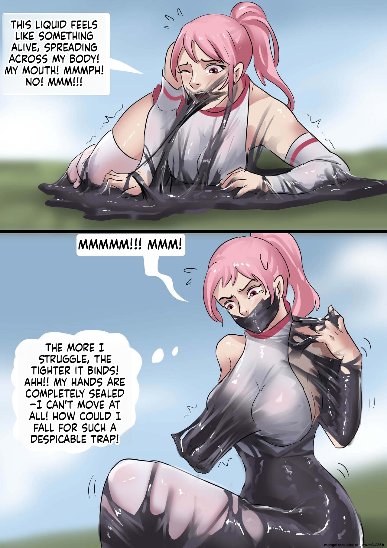被黏液玩弄的白丝巫女 White silk witch played with slime page 6 full