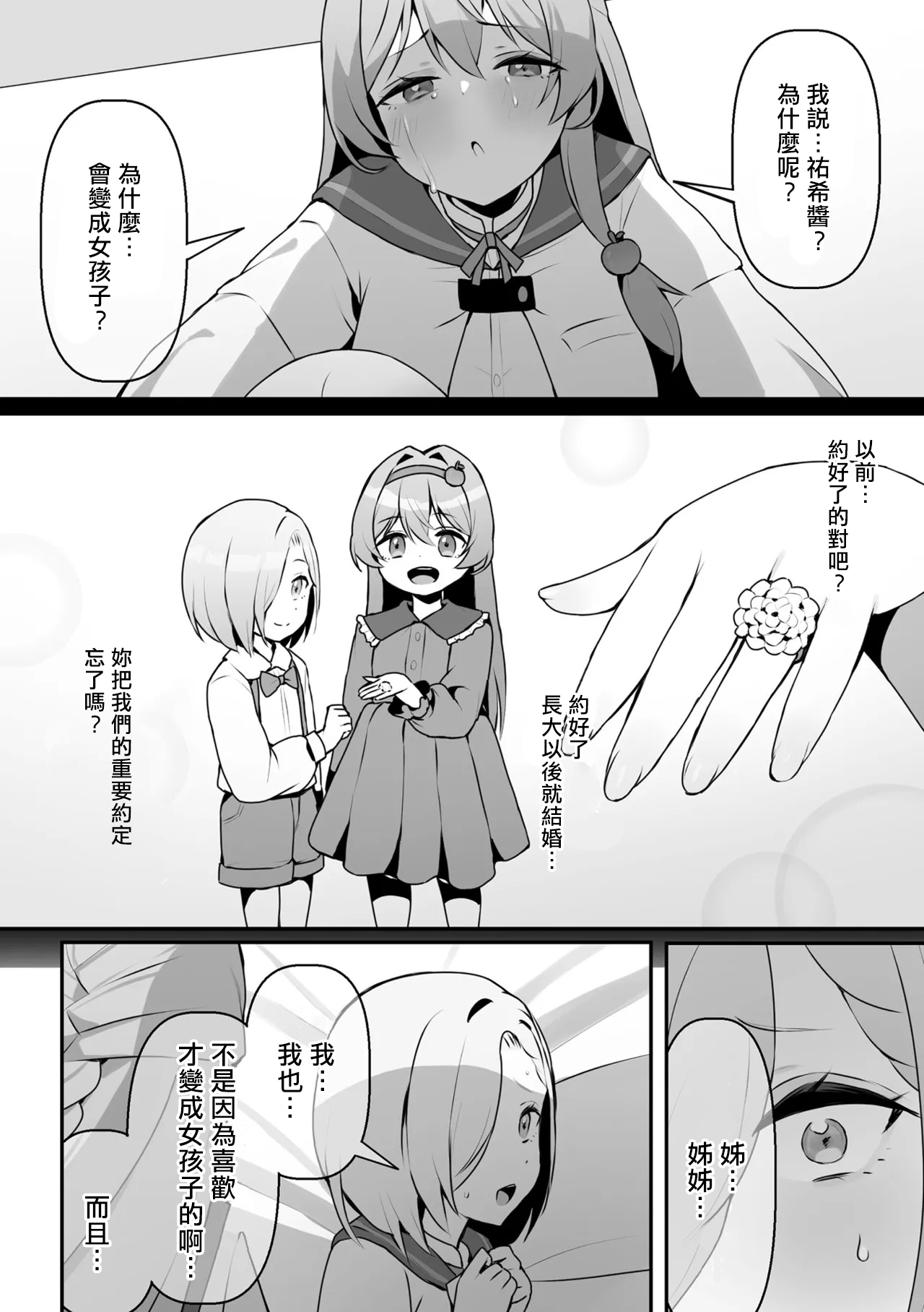 Shi ga Futari wo Wakatsu made 2D Comic Magazine TS Yuriochi Onnanoko Doushi nara Nankai demo Ikeru yo ne Vol. 1 page 4 full