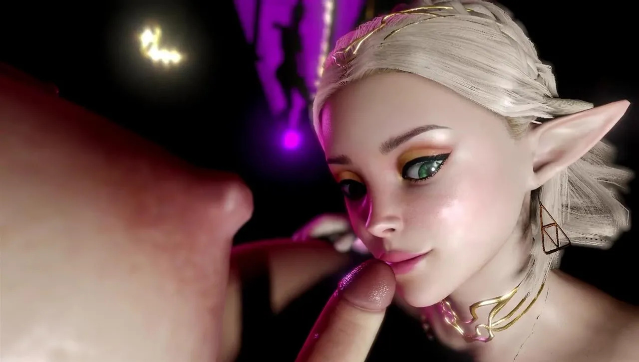 Hot Blonde Elf Sucking Shemale Cock In A Club page 3 full