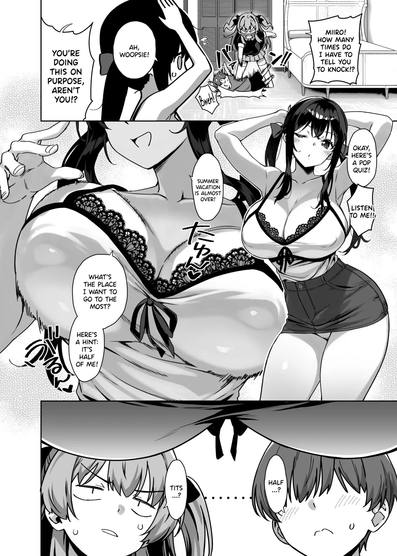 Natsu to Inaka to Yuuwaku shite kuru Dekkai Oshiego 4 + C108 Bonus Book page 6 full