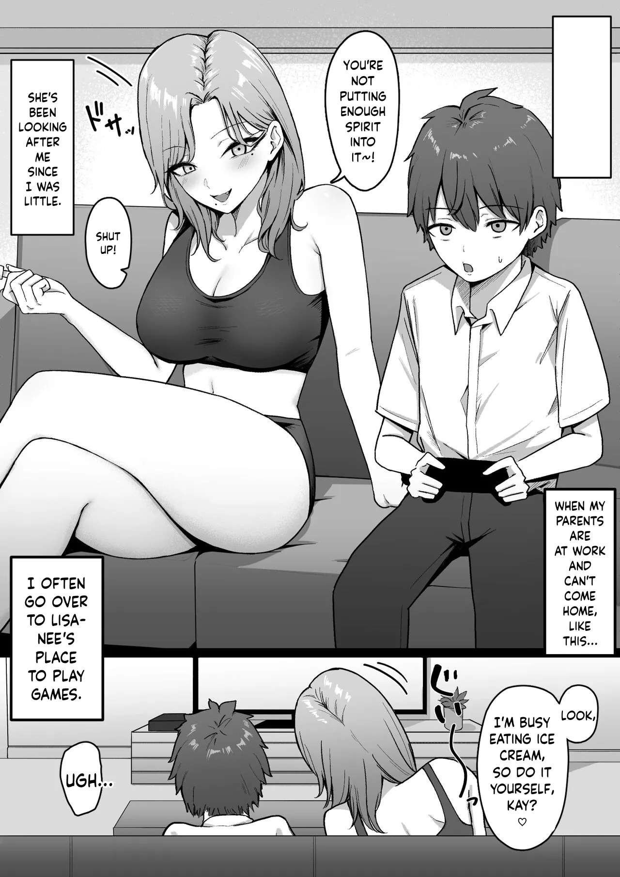 Kinjo no Gal Nee-chan ni Oshioki sareru! | Punished By The Gal Big Sis In My Neighborhood! page 4 full