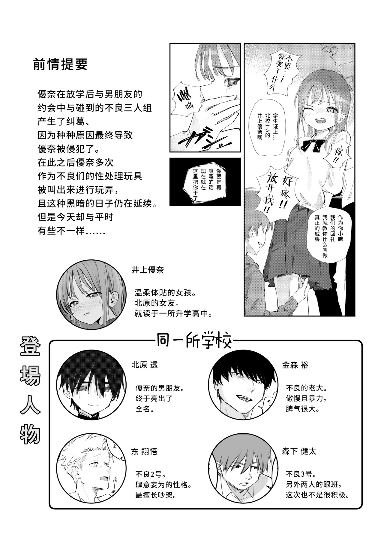 Yasashikute Kenage na Onnanoko ga Furyou tachi no Zankoku ni Kororo o Orareru Hon 〈Zenpen〉 page 2 full