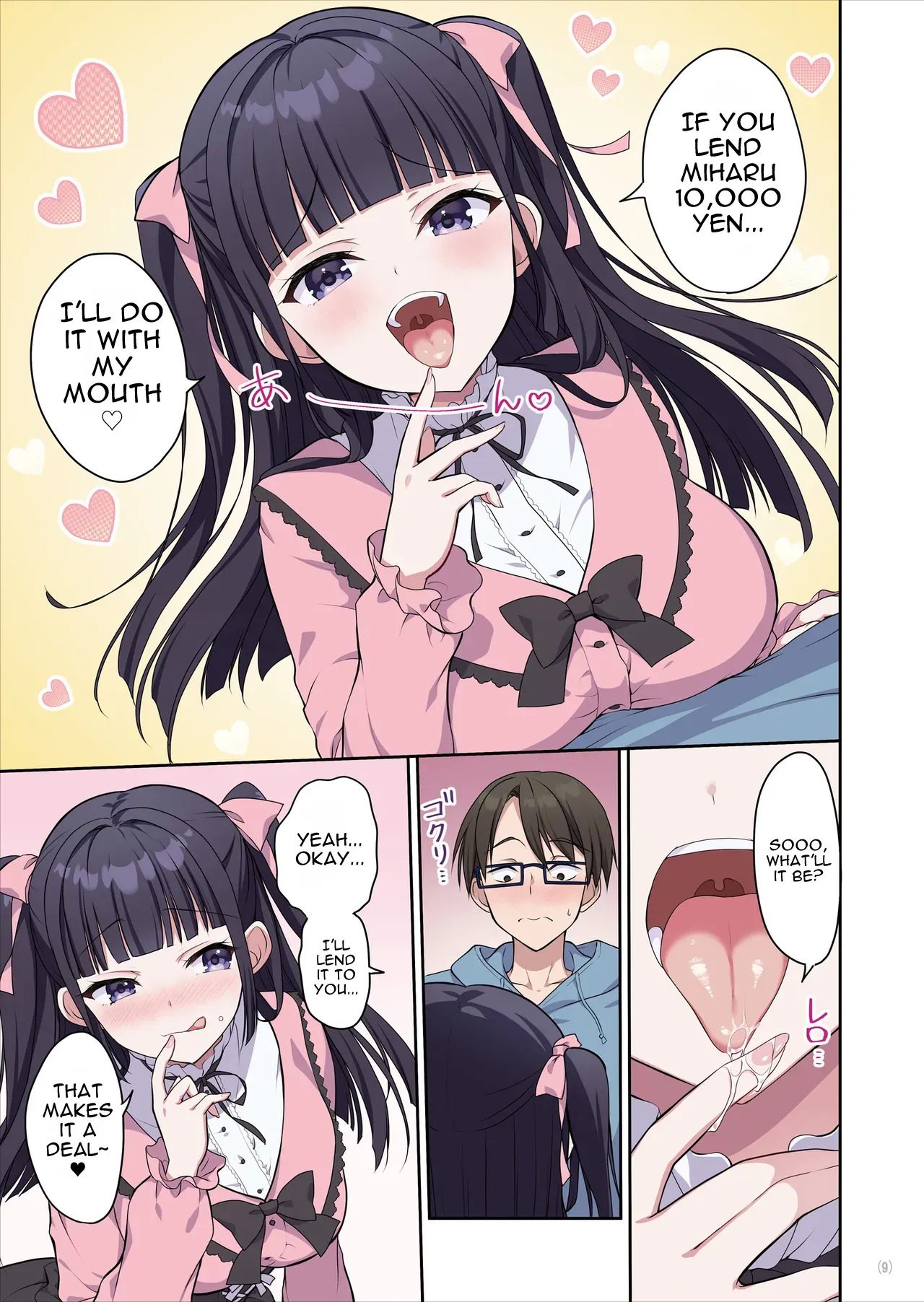 Azatokute Kawaii Jirai-kei Joshi ni Seishi mo Okane mo Chuuchuu Saremashita page 9 full