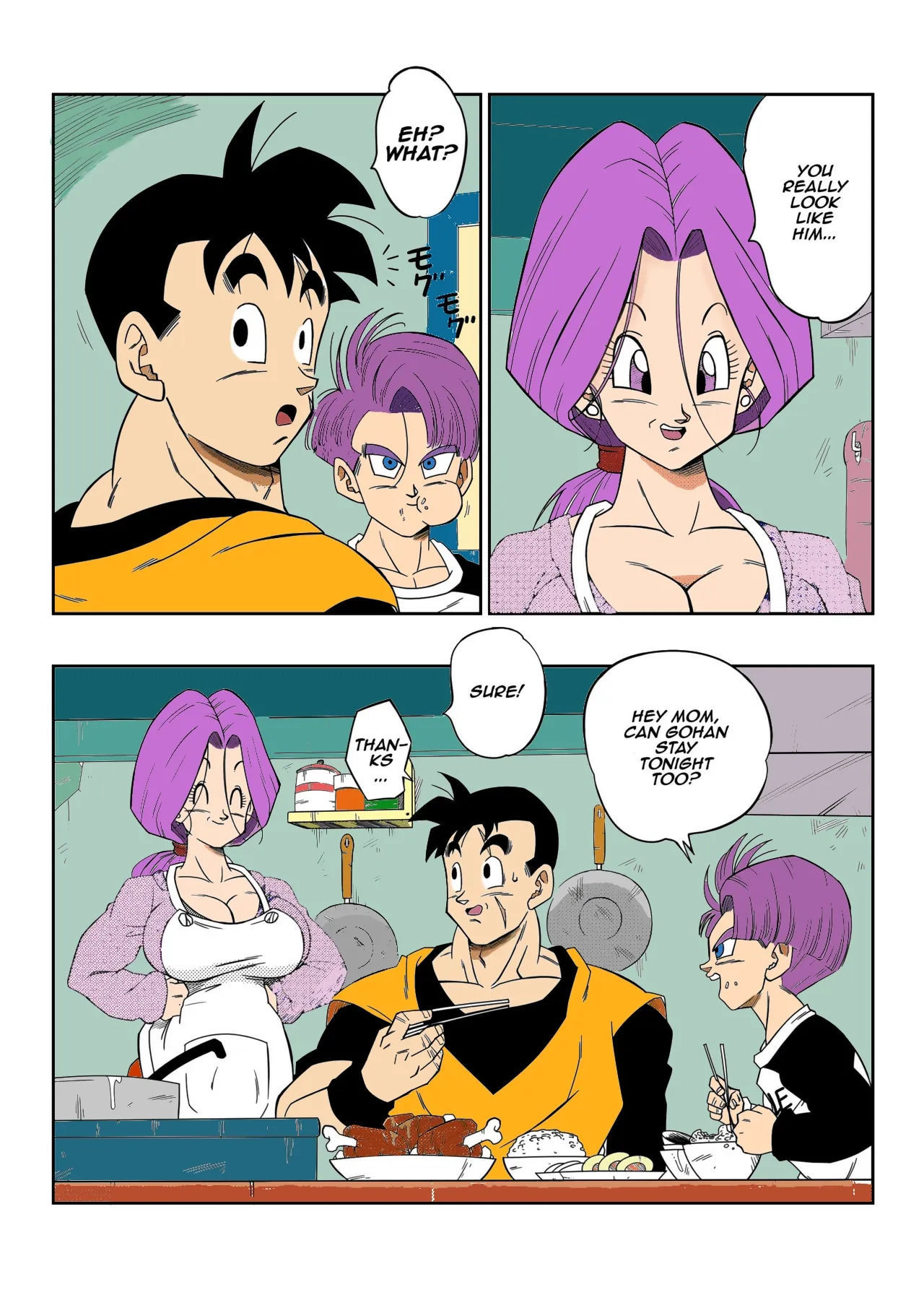 lots of sex in the future! Bulma and Gohan manga colors page 3 full