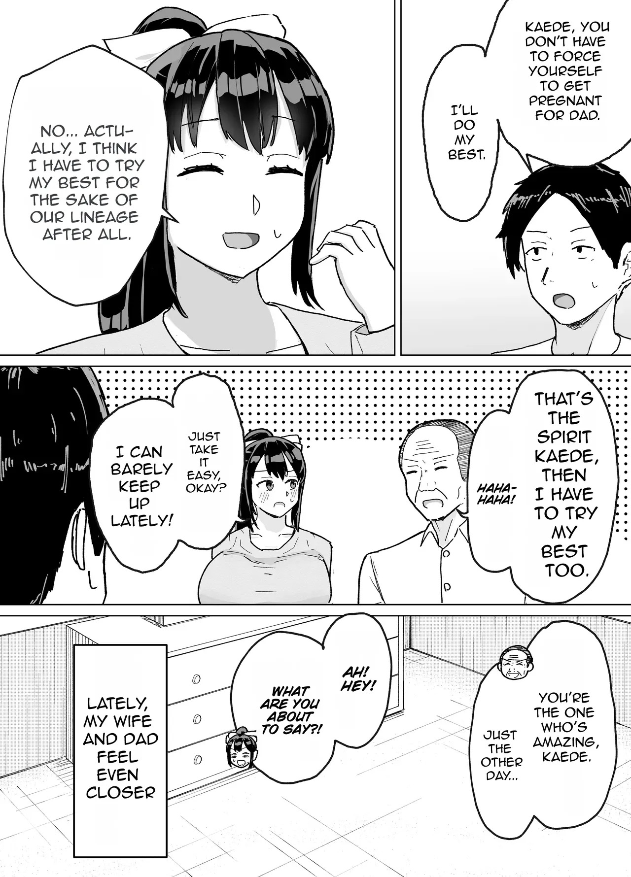 Hitozuma, Kaede-san Gifuku to Kazoku Gurumi de Kozukuri Dentou || English translation || cufreescans page 9 full