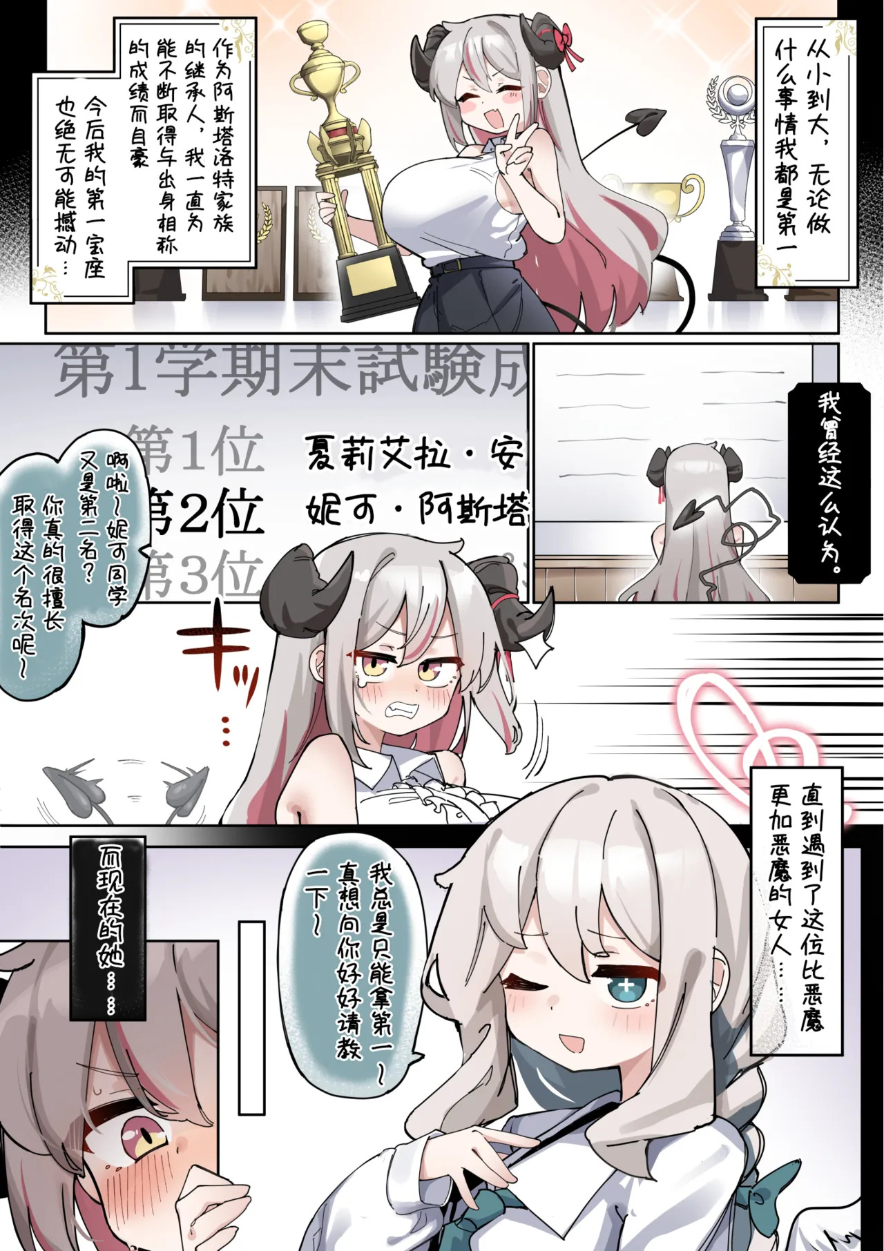 Halo & Tail ~Dekapai Akuma-chan wa Futanari Tenshi no Onapet~ | 光环&魔尾~巨乳小恶魔沦为扶她天使的宠物~ page 2 full